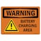 Signmission OSHA Warning Sign, 7" Height, Rigid Plastic, Battery Charging Area, Landscape, WS-P-L-12471 OS-WS-P-710-L-12471 - alternate 1